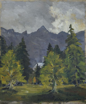 Werkverzeichnis Nr. 3 , 1942, Kleiner Ahornboden, Karwendel, Öl auf Leinwand, 39,0 x 32,3 cm <br>
						bez. u.r.: K.Sommer 42, Kleiner Ahornboden 