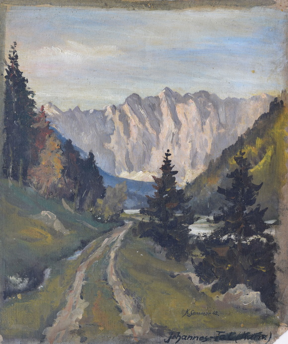 Johannes-Tal, (Karw), 1942, Öl auf Leinwand, 38,2 x 33,5 cm