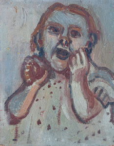 Werkverzeichnis Nr. 34, um 1948, Maria Sommer, Mutter des Künstlers, Rückseite von Nr. 31, Öl auf Karton, 40,0 x 31,0 cm