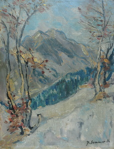 Werkverzeichnis Nr. 68, 1951,  Hochkalter, Öl auf Holz, 44,0 x 33,3 cm