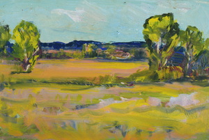 Werkverzeichnis Nr. 210, 1964, Mooslandschaft, Öl auf Karton,19,5 x 29,3 cm