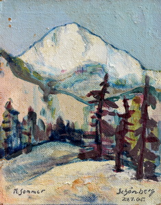 Werkverzeichnis Nr. 229, 1964, Schönberg, Öl auf Hartfaser, 30,5 x 24,4 cm,
						bez.u.l.:K Sommer, bez.u.l: Schönberg 27.01.65.