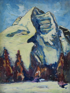 Werkverzeichnis Nr. 241, um 1965, Soiernspitz, Öl auf Karton, 49,0 x 37,4 cm<br>
						bez. auf der Rückseite: Soiernspitz