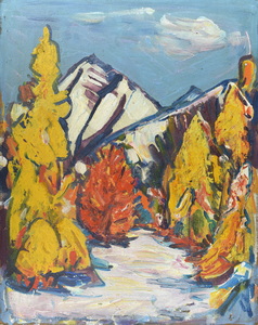 Werkverzeichnis Nr.262, um 1965,  Notkarspitze, Öl auf Hartfaser, 70,5 x 56,5 cm 