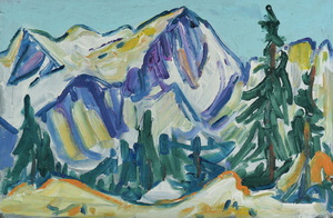 Werkverzeichnis Nr. 275, um 1966, Schildenstein, Öl auf Karton, 40,1 x 60,6 cm