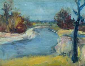 Werkverzeichnis Nr. 278, um 1966, Amper, Acryl auf Karton, 22,4 x 28,7 cm