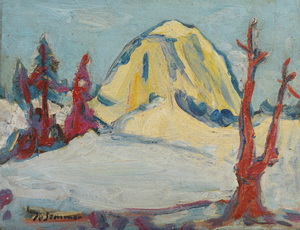 Werkverzeichnis Nr. 291, um 1966, Schildenstein, Öl auf Karton, 38,0 x 49,0 cm, bez. u.l.: K Sommer	