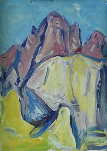 Werkverzeichnis Nr. 340, um 1967, Riederkar, Öl auf Hartfaser, 31,8 x 22,6 cm,
						bez. u.r.: Riederkar