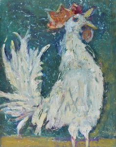 Werkverzeichnis Nr. 357, um 1967, Isar, Öl auf Karton, 40,0 x 57,0 cm