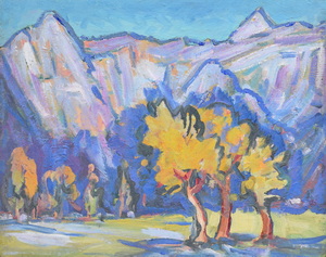 Werkverzeichnis Nr. 423, um 1968, Großer Ahornboden, Öl auf Hartfasern, 56,5 x 71,0 cm	