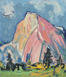 Werkverzeichnis Nr. 430, um 1968, Schildenstein, Öl auf Karton, 57,3 x 49,3 cm
