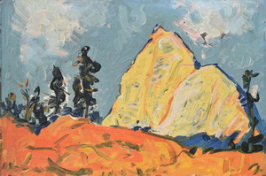 Werkverzeichnis Nr. 429, um 1968, Schildenstein, Öl auf Karton, 40,2 x 60,2 cm