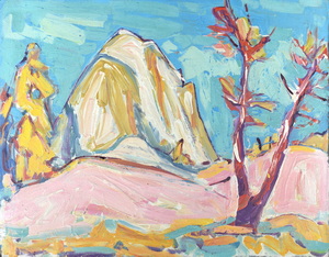 Werkverzeichnis Nr. 431, um 1968, Schildenstein, Öl auf Karton, 56,2 x 71,0 cm