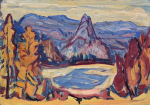 Werkverzeichnis Nr. 440, 1969, Funtensee,  Öl auf Karton, 40,0 x 57,1 cm<br>
						bez, u.r.: K. Sommer 68, auf der Rückseite des Gemäldes bez.: Funtensee