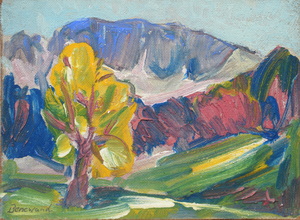Werkverzeichnis Nr. 441, um 1969, Benewand, Öl auf Hartfaser, 22,5 x 30,0 cm, bez. u.l.: Benewand