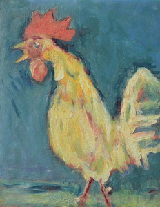 Werkverzeichnis Nr. 521, um 1969, Weißer Hansi, Öl auf Karton, 48,8 x 37,5 cm,
						Sammlung Michael Gorkow, Berlin