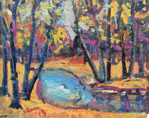 Werkverzeichnis Nr. 484, um 1969, Würm im Mühltal bei Starnberg, Öl auf Hartfaser, 56,7 x 71,3cm