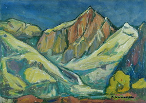 Werkverzeichnis Nr. 531, 1970, Berg mit Gletscher, Öl auf Karton, 57,0 x 80,2 cm,
						bez. u.r.: K. Sommer 70