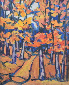 Werkverzeichnis Nr. 562, um 1970, Waldweg im Mühltal bei Starnberg, Öl auf Karton, 71,0 x 58,0 cm,
						Sammlung Hagen Freund, Berlin