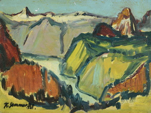 Werkverzeichnis Nr. 680, 1973, Königssee vom Jenner,  Öl auf Hartfaser, 24,7 x 33,4 cm,
						bez. u.l.:  K. Sommer 73