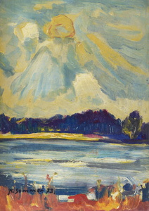 Werkverzeichnis Nr. 681, 1973, Ostersee, Öl auf Karton 53,2 x 38,4 cm,
						bez. u.l.:  K. Sommer 73