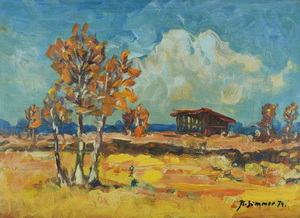 Werkverzeichnis Nr. 773,  1974, Dachauer Moos, Öl auf Karton, 38,3 x 53,0 cm,
						bez. u.r.:  K. Sommer 74
