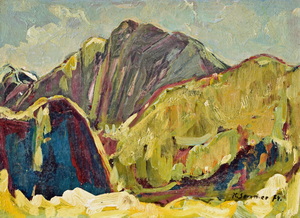 Werkverzeichnis Nr. 776,  1974, Bergstudie,  Öl auf Karton, 40,0 x 60,0 cm<br><!-- Bg -->
						bez. u.r.:  K. Sommer 74