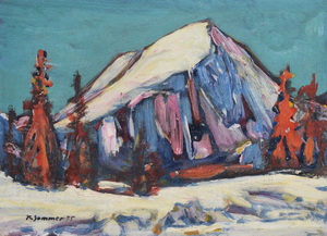 Werkverzeichnis Nr. 848,  1975, Jochberg, Öl auf Karton, 38,0 x 53,0 cm,
						bez. u.l.:  K. Sommer 75