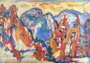 Werkverzeichnis Nr. 919, 1976, Gebirgslandschaft, Öl auf Karton, 38,0 x 52,8 cm, bez. u.r.: 
						K. Sommer 76, bez.auf der Rückseite des Gemäldes: Kehlstein