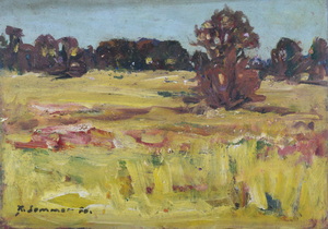 Werkverzeichnis Nr. 911, 1976, Mooslandschaft mit Baum, Öl auf Karton 38,0 x 53,1 cm,
						bez. u.l.:  K. Sommer 76