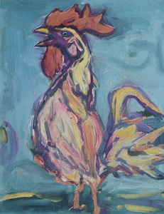 Werkverzeichnis Nr. 993, um 1976, Weg zwischen Bäumen, Öl auf Karton, 60,5 x 40,1 cm