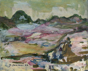 Werkverzeichnis Nr. 1026, 1977, Stubaier Alpen, Öl auf Karton, 37,0 x 45,0 cm,
						bez. u.l.:  K. Sommer 77