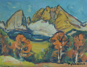 Werkverzeichnis Nr. 1018,  1977, Watzmann, Öl auf Karton, 37,2 x 48,3 cm,
						bez. u.l.:  K. Sommer 77