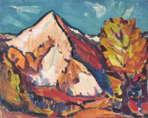 Werkverzeichnis Nr. 1120, um 1978, Notkarspitze, Öl auf Karton, 51,1 x 64,5 cm
