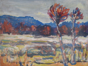 Werkverzeichnis Nr. 1134, 1979, Kirchsee Filz, Acryl auf Karton 37,0 x 48,5 cm