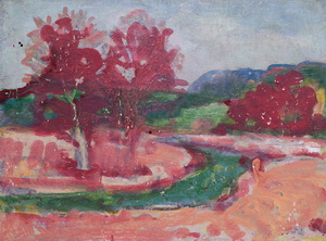 Werkverzeichnis Nr. 1135, 1979, Kirchseegraben, Acryl auf Karton, 37,0 x 48,5 cm