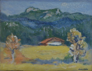 Werkverzeichnis Nr. 1156, um 1979, Kehlstein, Öl auf Karton, 38,0 x 48,8 cm, bez. u.r: Kehlstein