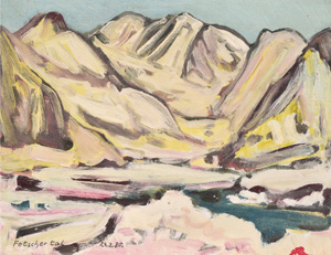 Werkverzeichnis Nr. 1159, 1980, Fotschertal,  Öl auf Karton, 38,0 x 48,5 cm, bez. u.l.: K. Sommer 80, Fotscher Tal 24.3.80