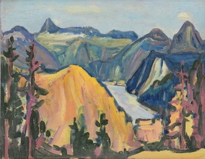 Werkverzeichnis Nr. 1280, um 1982, Königsee, Öl auf Hartfaser, 37,8 x 48,5 cm