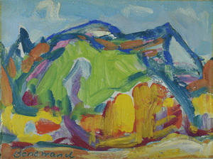 Werkverzeichnis Nr. 1320, um 1983, Benediktenwand, Öl auf Karton, 24,0 x 32,0 cm,
						bez. u.l.: Benewand