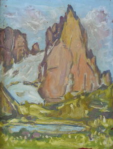 Werkverzeichnis Nr. 1324, um 1983, Plankenstein, Öl auf Karton, 48,4 x 37,7 cm