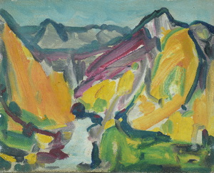 Werkverzeichnis Nr. 1388, um 1985, Königssee, Acryl auf Hartfaser, 29,0 x 36,0 cm