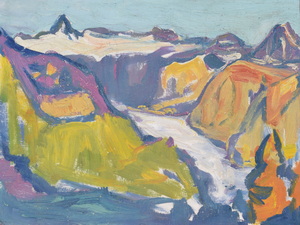 Werkverzeichnis Nr. 1389, um 1985, Blick auf den Königssee vom Brandkopf, Öl auf Karton, 36,7 x 48,7 cm