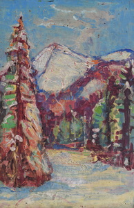 Werkverzeichnis Nr. 1425, um 1986, Notkarspitze, Öl auf Karton, 58,5 x 40,0 cm