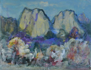Werkverzeichnis Nr. 1696, um 1994, Reiteralpe, Berchtesgadener Land, Acryl/Öl auf Karton, 37,6 x 48,8 cm