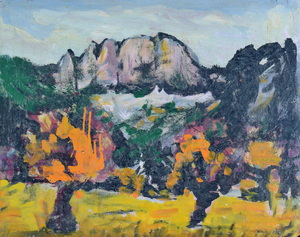 Werkverzeichnis Nr. 1695, um 1994, Reiteralpe, Berchtesgadener Land, Acryl auf Karton, 56,6 x 71,3 cm