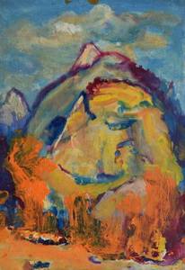 Werkverzeichnis Nr. 1692, um 1994, Grünstein, Acryl auf Karton, 57,5 x 40,0 cm