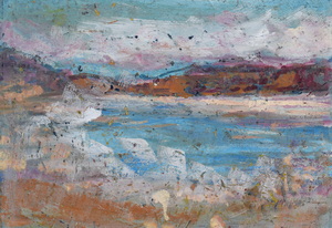 Werkverzeichnis Nr. 1742, um  1996, Innere Landschaft, Voralpensee, Acryl auf Karton, 40,5 x 57,3 cm