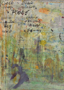 Werkverzeichnis Nr. 1579, 1990-97, Schriftbild, Mischtechnik auf Hartfaserplatte, 57,0 x 41,0 cm