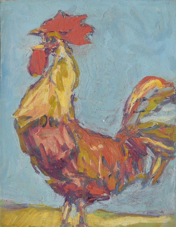  Gelbroter Hansi 2, um 1972,  Acryl auf Karton, 48,7 x 37,6 cm